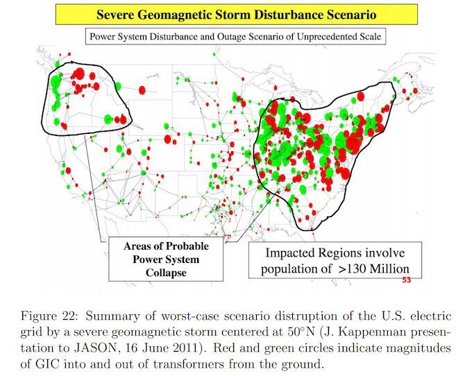 Map Areas Of Probable Power System Collapse 130 Million Lacking Power For Several Years