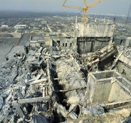 The exploded reactor in Chernobyl
